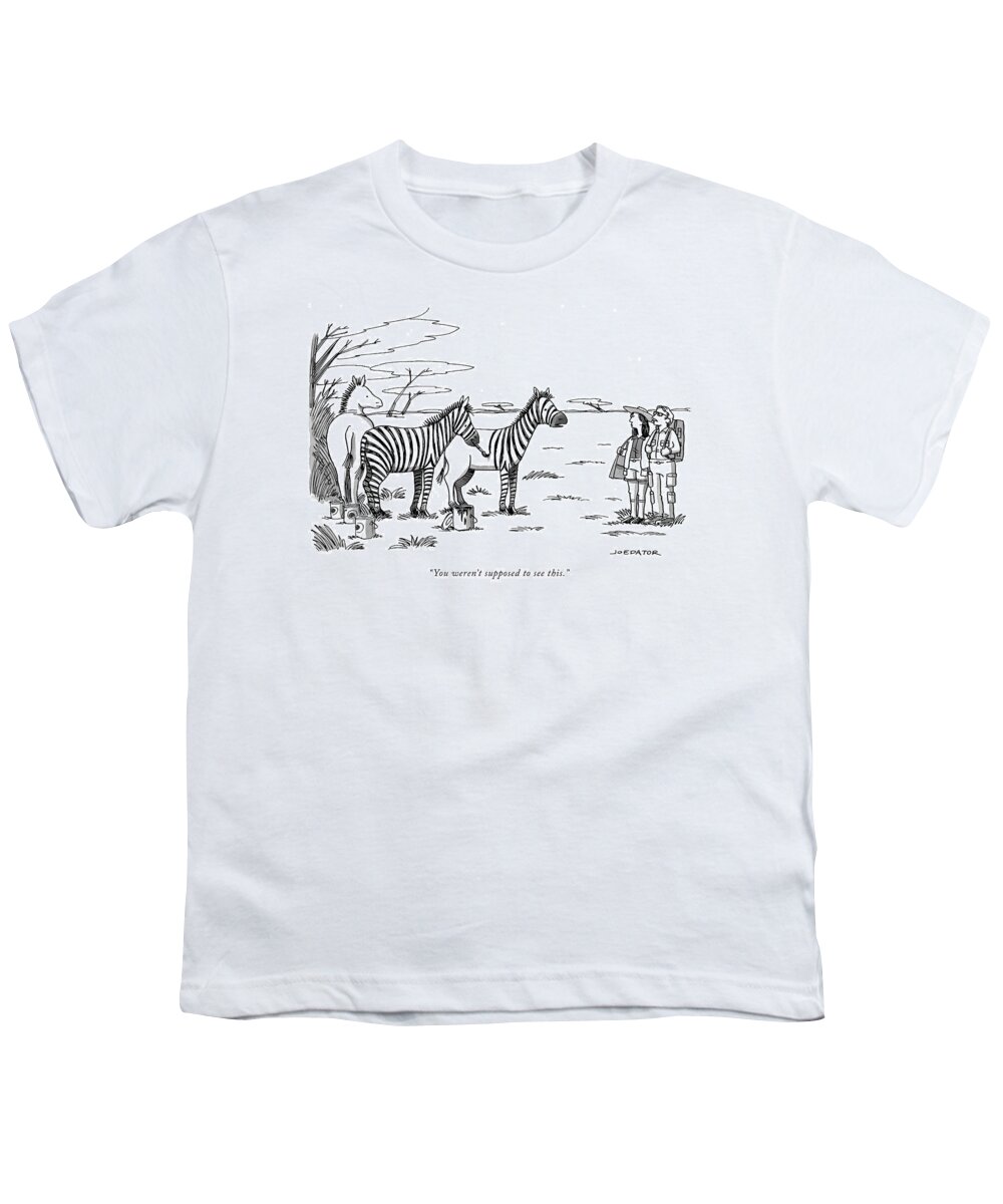 “you Weren’t Supposed To See This.” Youth T-Shirt featuring the drawing You were not supposed to see this by Joe Dator