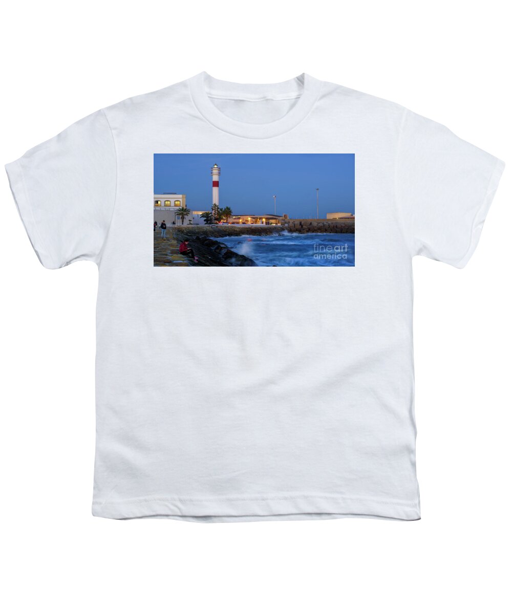 Lighthouse Youth T-Shirt featuring the photograph Rota Lighthouse Cadiz Spain #1 by Pablo Avanzini