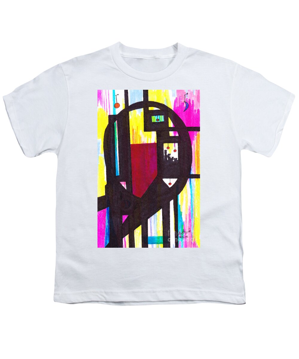Abstract Youth T-Shirt featuring the mixed media 46.AB.7 Abstract by Lew Hagood