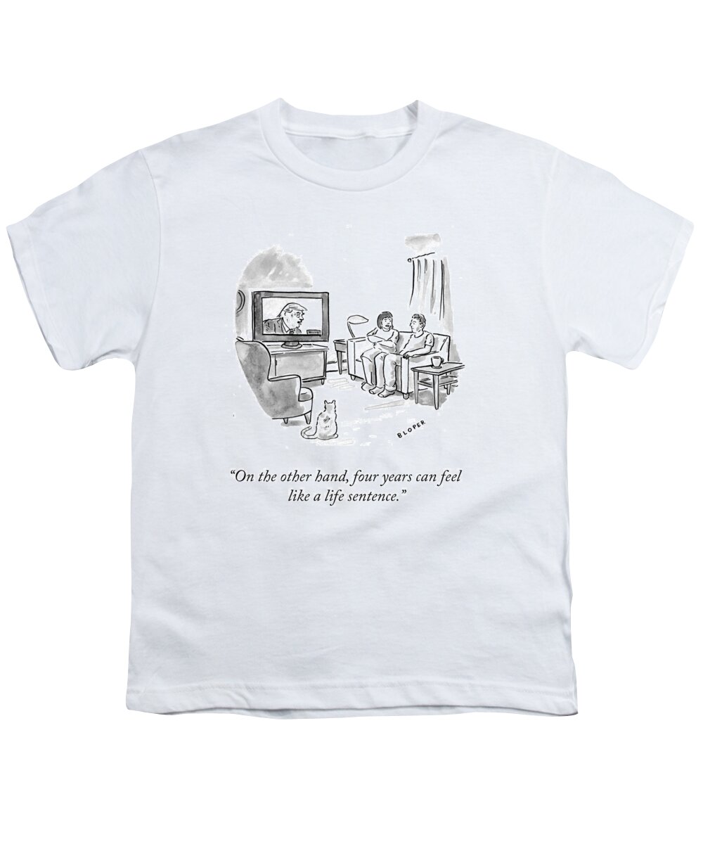 On The Other Hand Youth T-Shirt featuring the drawing A Life Sentence by Brendan Loper