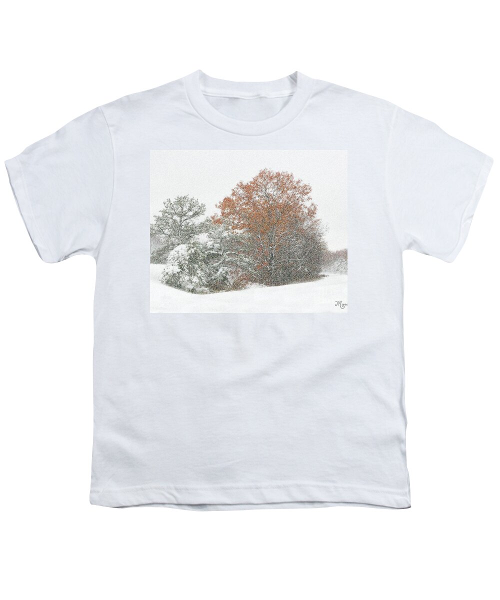 Nature Youth T-Shirt featuring the photograph A Taste of Winter by Mariarosa Rockefeller
