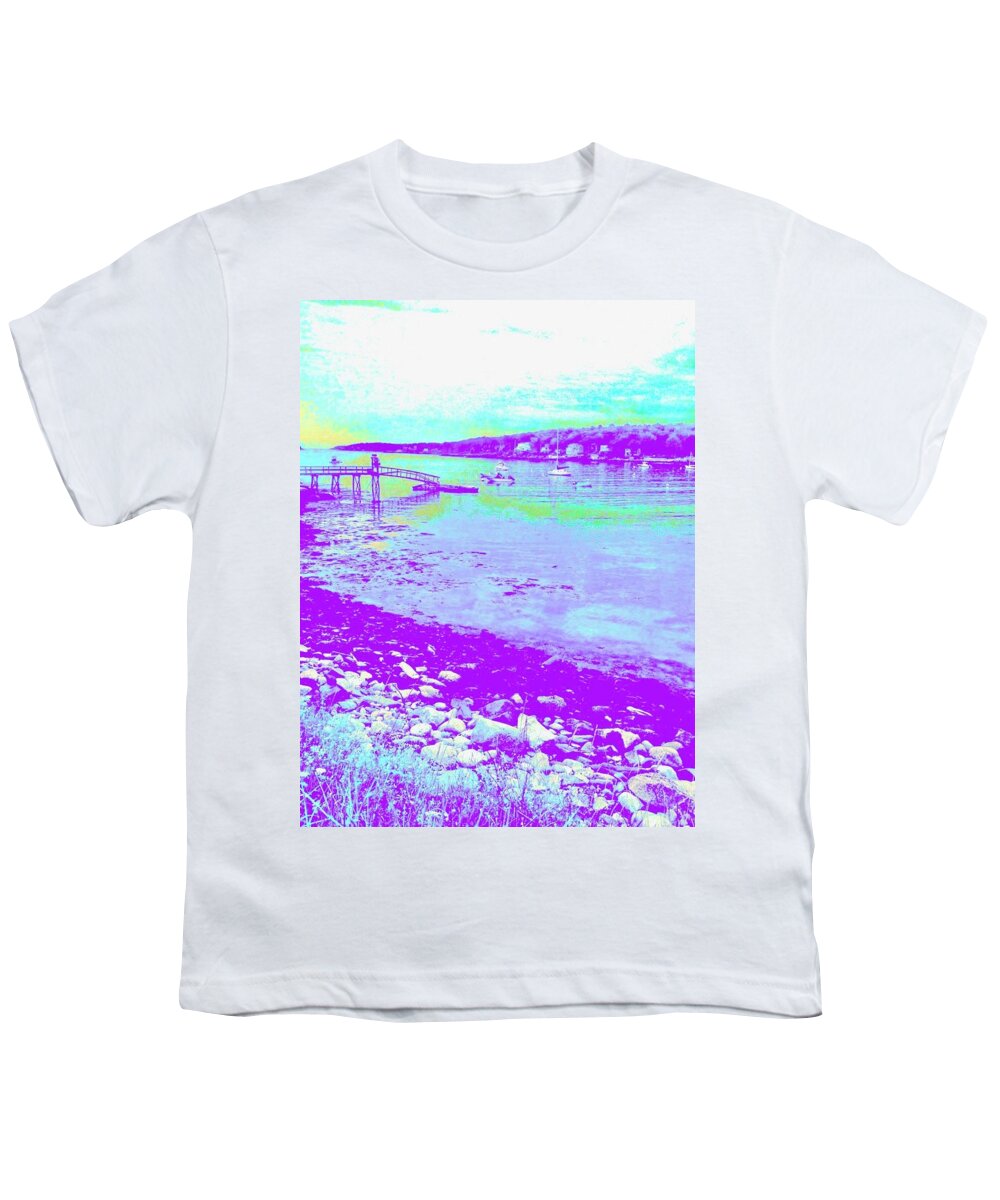 Photo Stream Youth T-Shirt featuring the photograph Along the Purple Cove by Debra Grace Addison