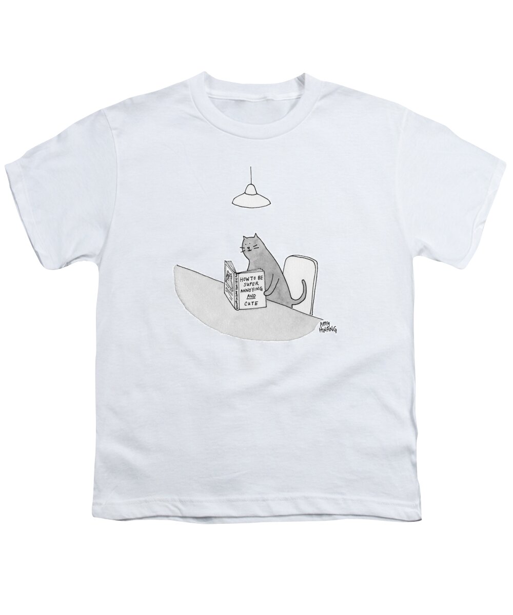 Cationless Youth T-Shirt featuring the drawing Annoying and Cute by Amy Hwang