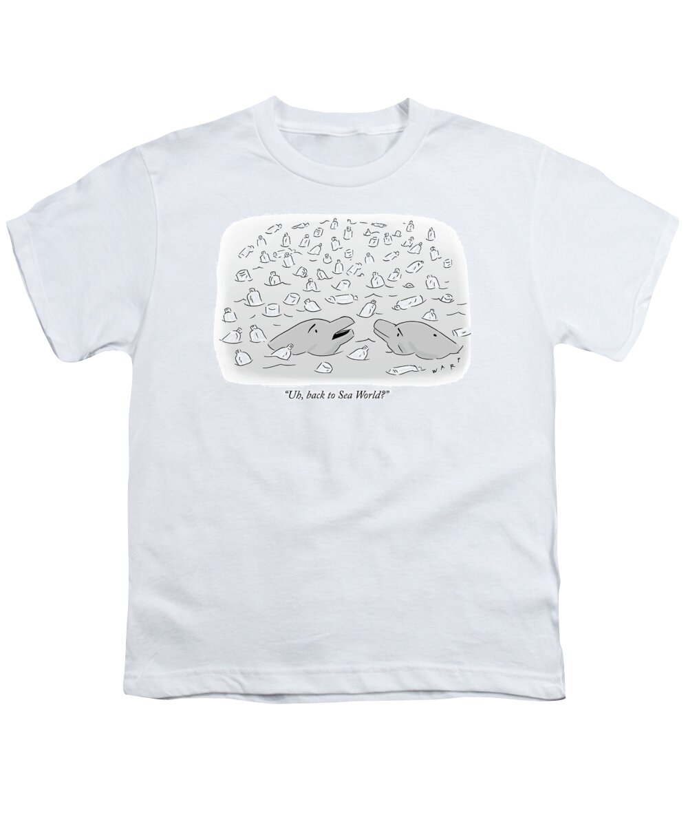 uh Youth T-Shirt featuring the drawing Back to Sea World by Kim Warp