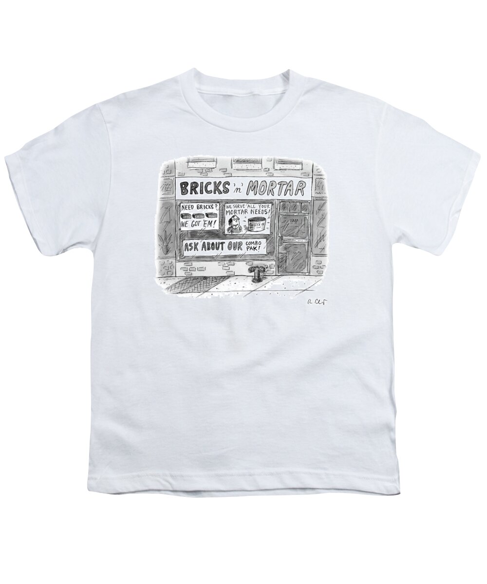 Captionless Youth T-Shirt featuring the drawing Bricks N Mortar by Roz Chast