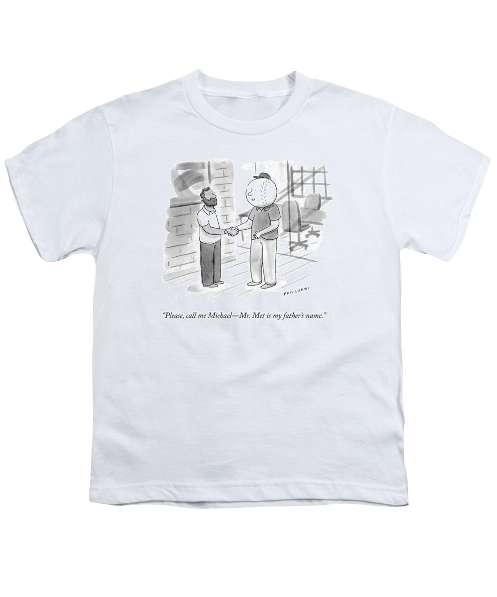 “please Youth T-Shirt featuring the drawing Call Me Michael by Drew Panckeri