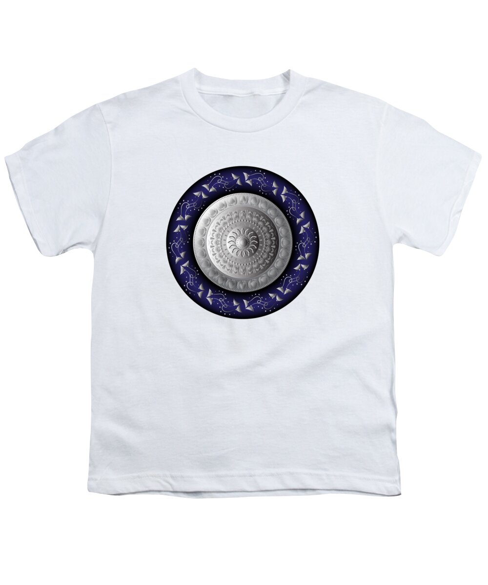 Mandala Youth T-Shirt featuring the digital art Circumplexical No 3682 by Alan Bennington