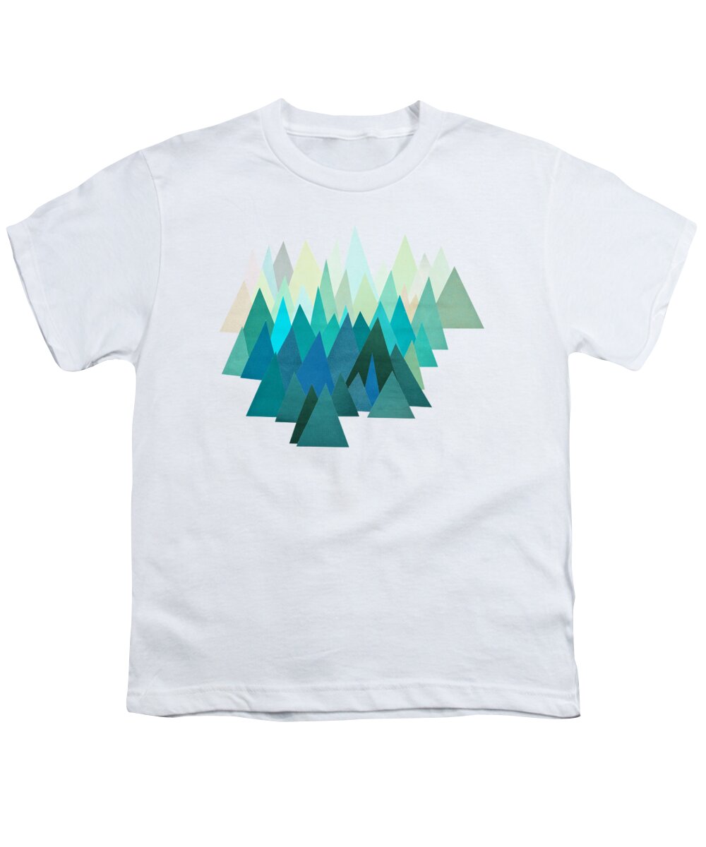 Mountains Youth T-Shirt featuring the mixed media Cold Mountain by Cassia Beck