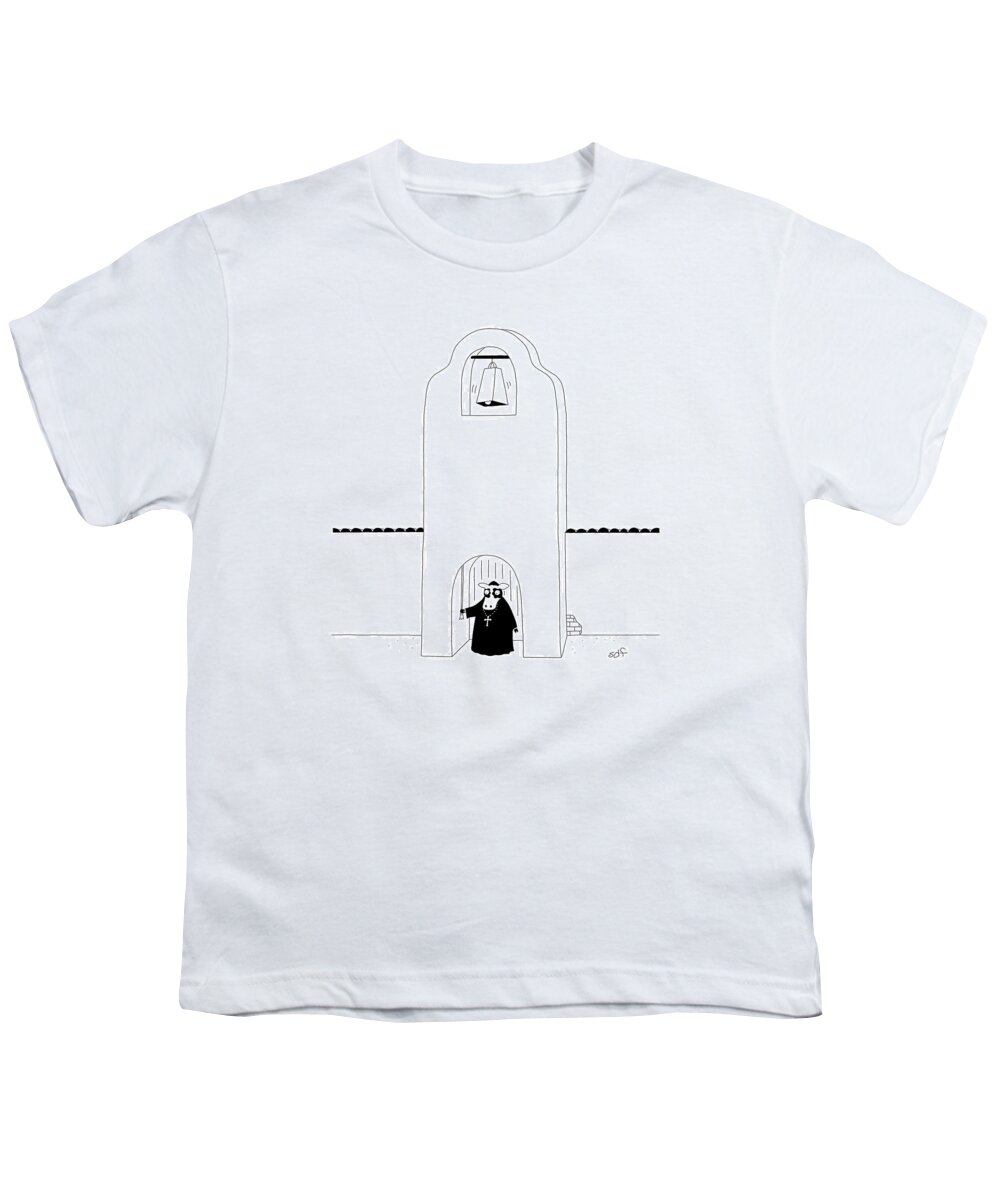 Cow Youth T-Shirt featuring the drawing Cowbell by Seth Fleishman