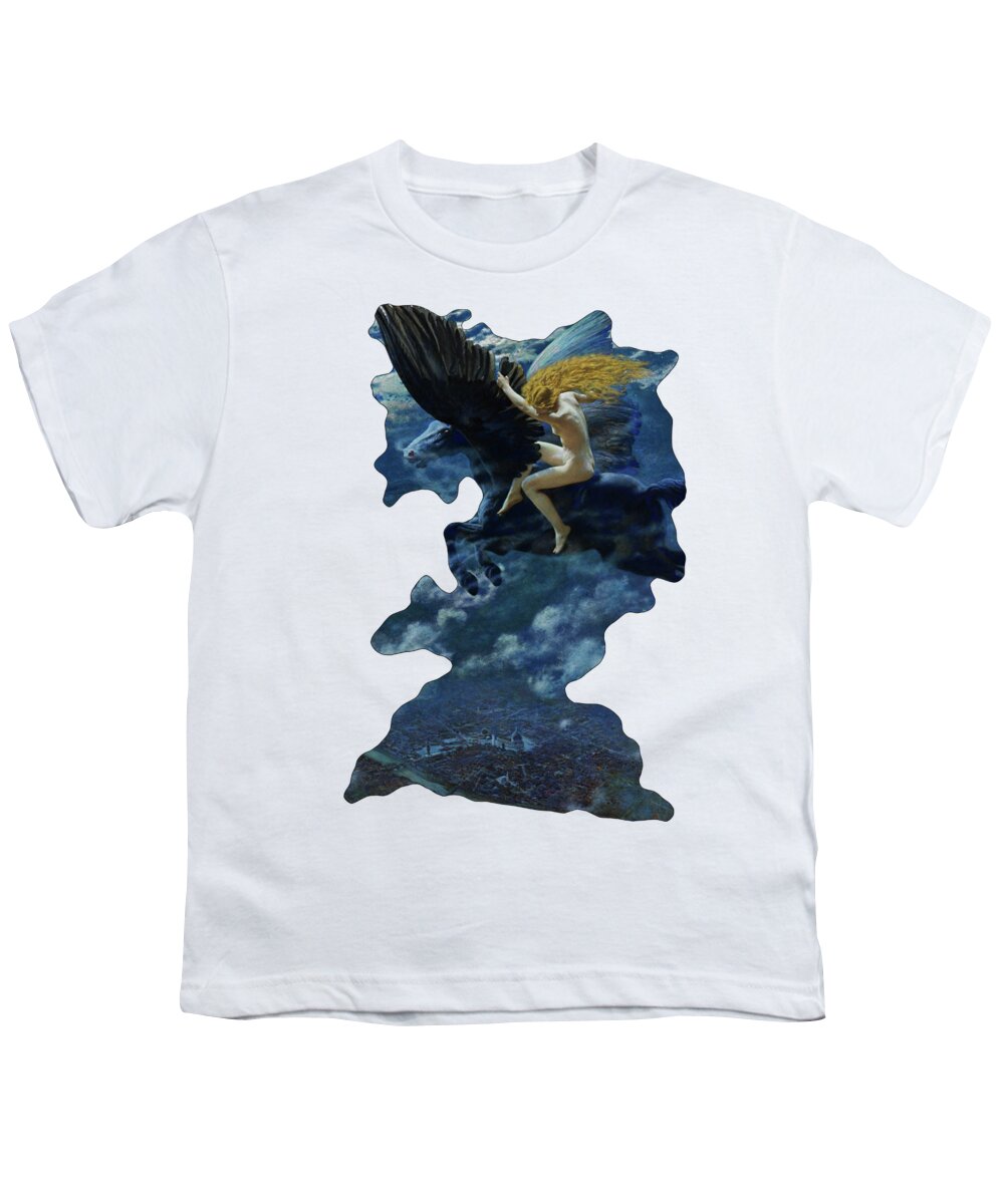 Dream Idyll Youth T-Shirt featuring the painting Dream Idyll A Valkyrie by Edward Robert Hughes by Rolando Burbon