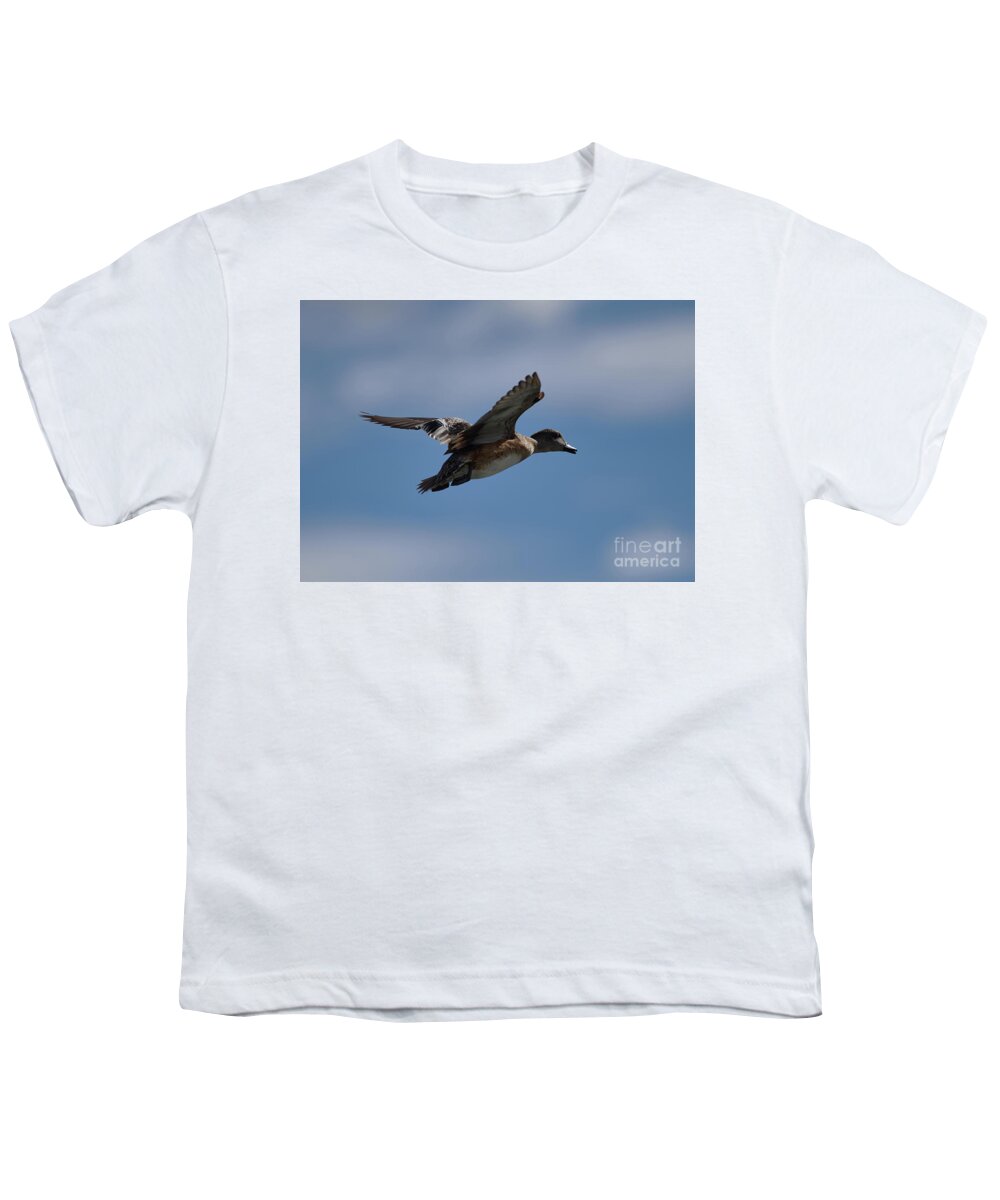 Ducks Youth T-Shirt featuring the photograph Duck Blue Sky by Robert WK Clark