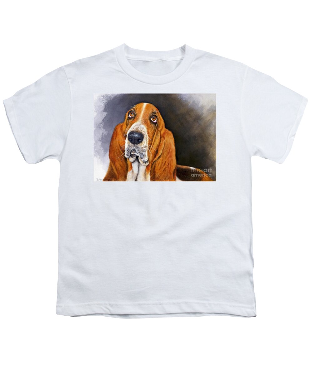 Dog Youth T-Shirt featuring the painting Elvis by Jeanette Ferguson