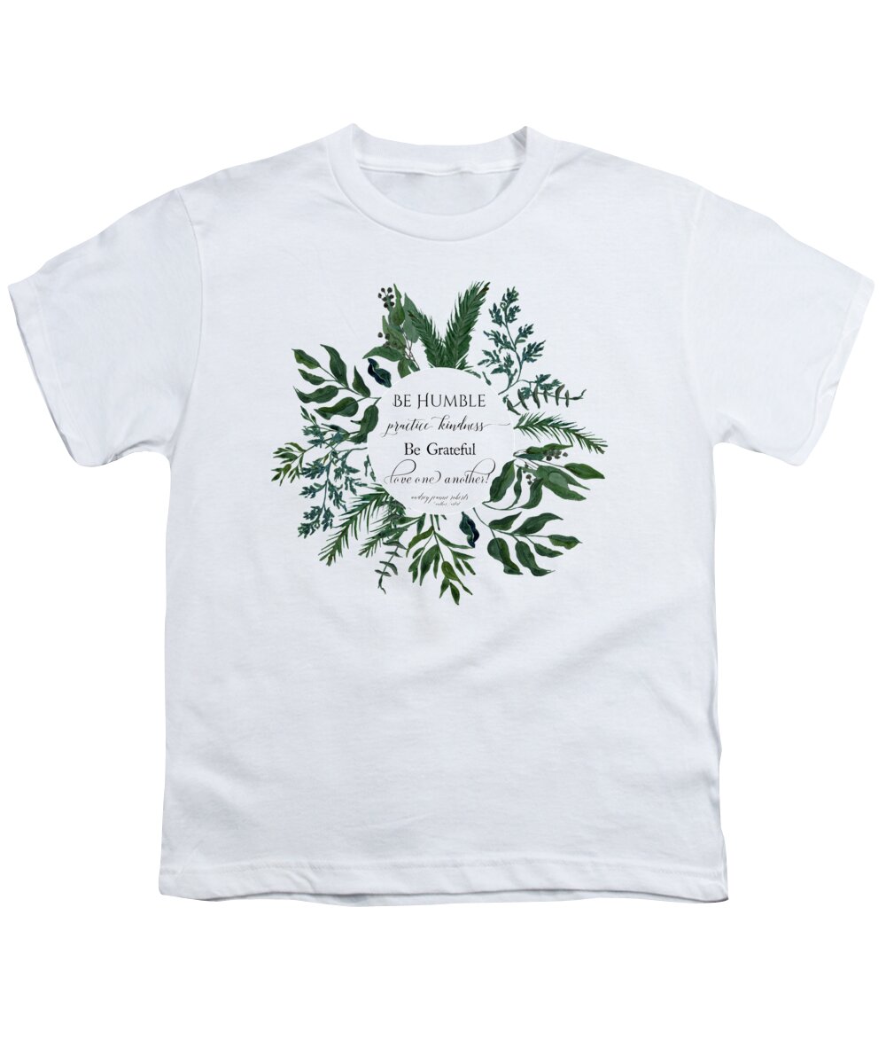 Forest Youth T-Shirt featuring the painting Emerald Wild Forest Foliage Watercolor by Audrey Jeanne Roberts