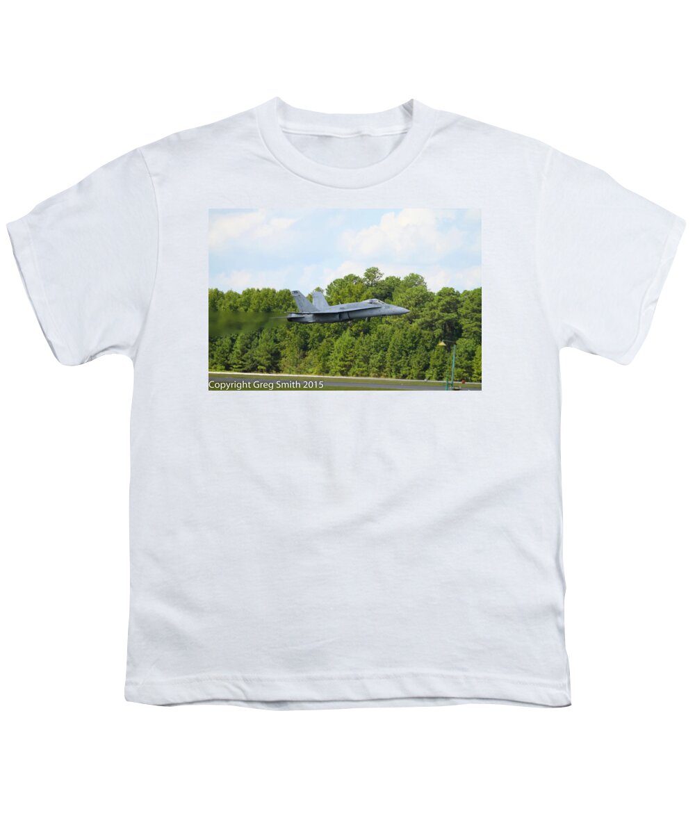 F18 Youth T-Shirt featuring the photograph F18 takeoff by Greg Smith