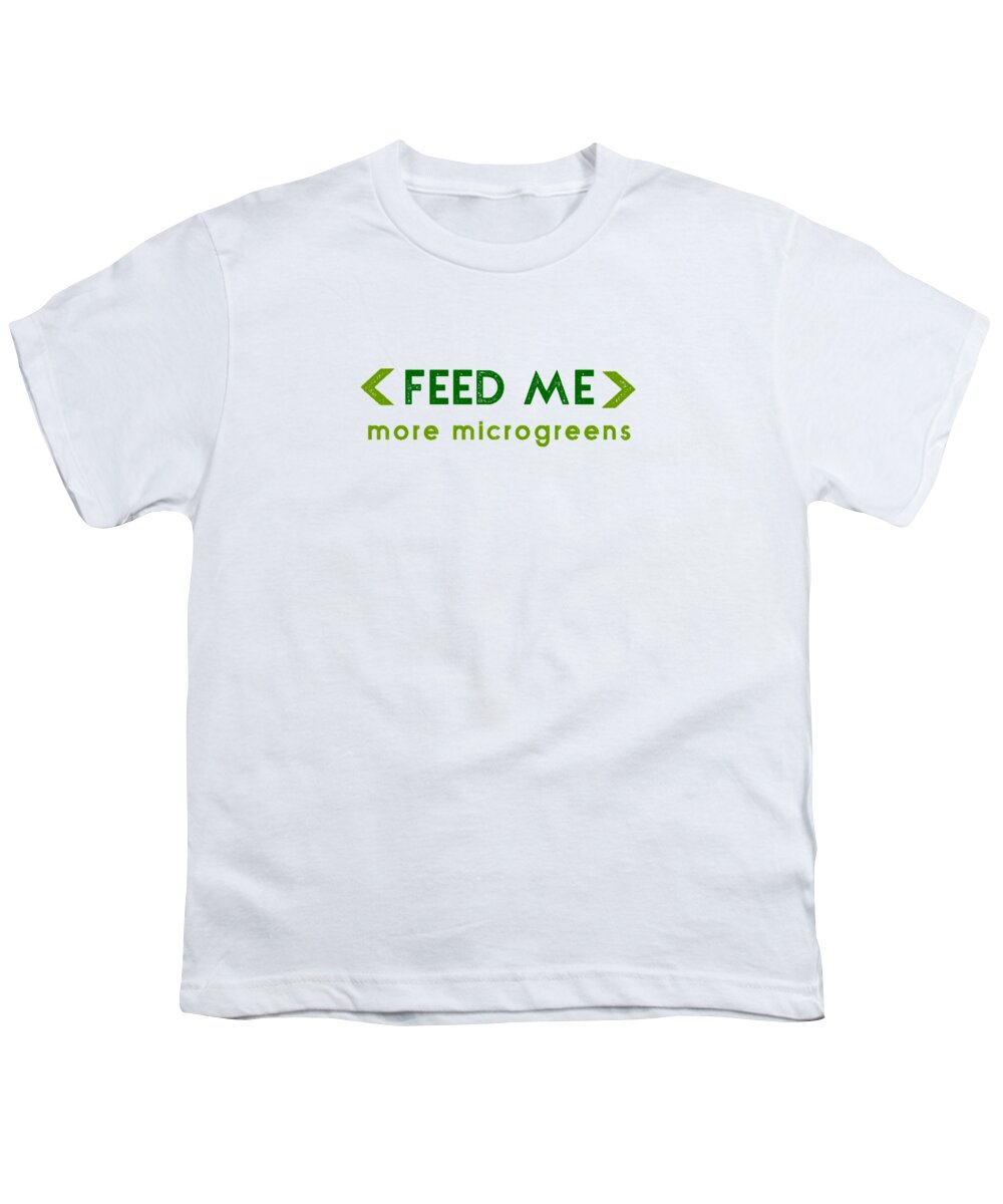  Youth T-Shirt featuring the drawing Feed Me - two greens by Charlie Szoradi