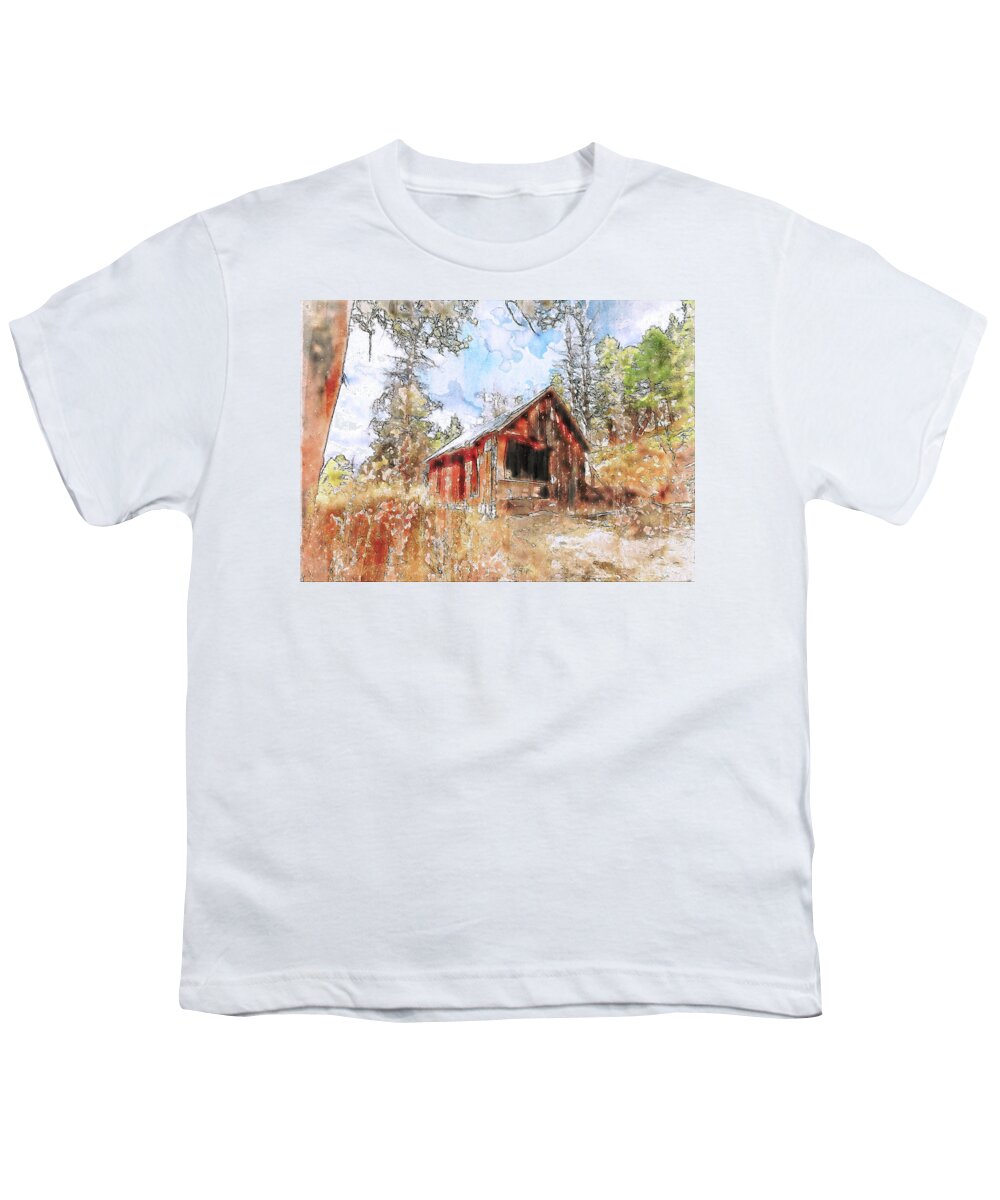 Cabin Youth T-Shirt featuring the photograph Forgotten Cabin by Jennifer Grossnickle