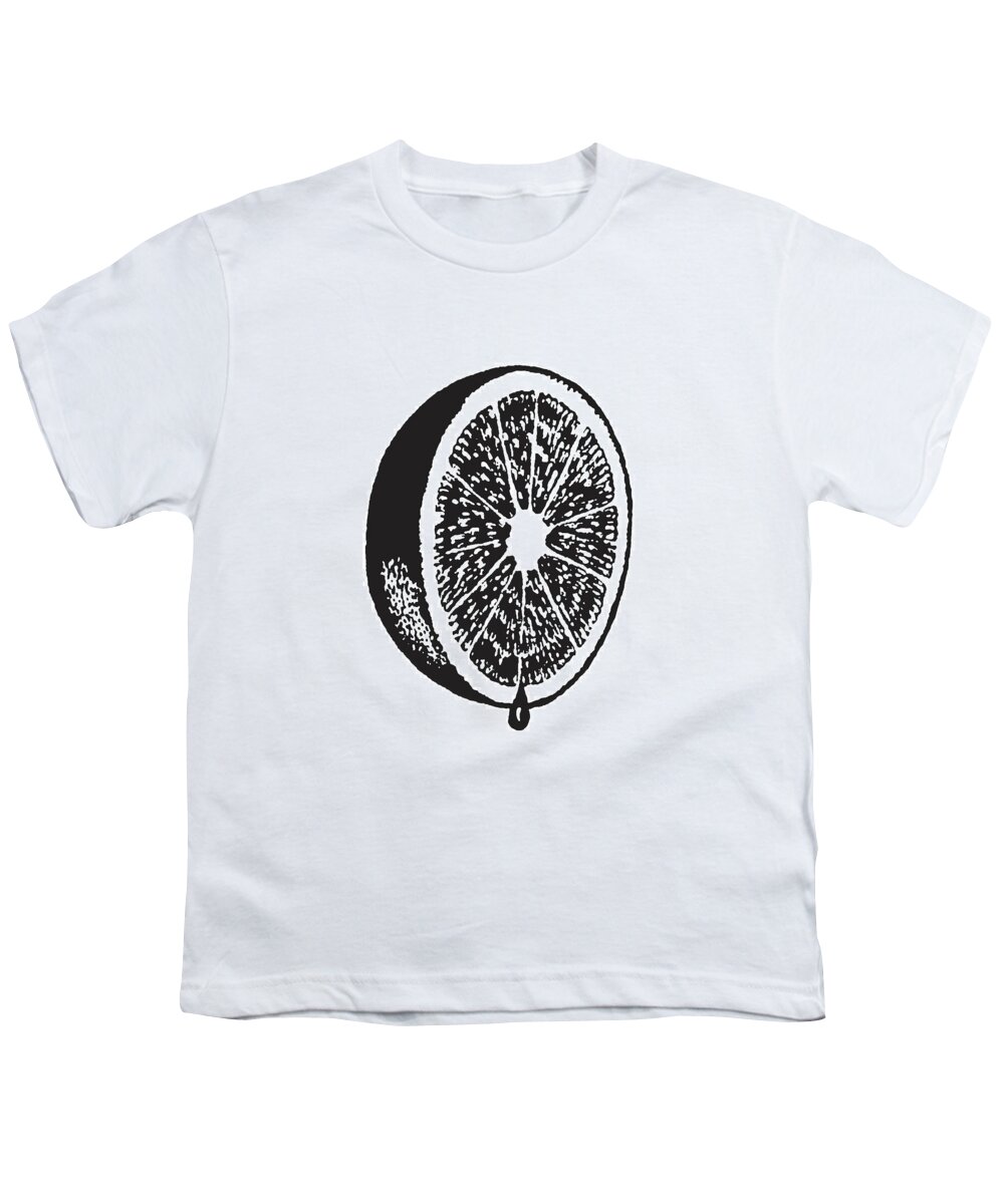 Archive Youth T-Shirt featuring the drawing Grapefruit Half by CSA Images