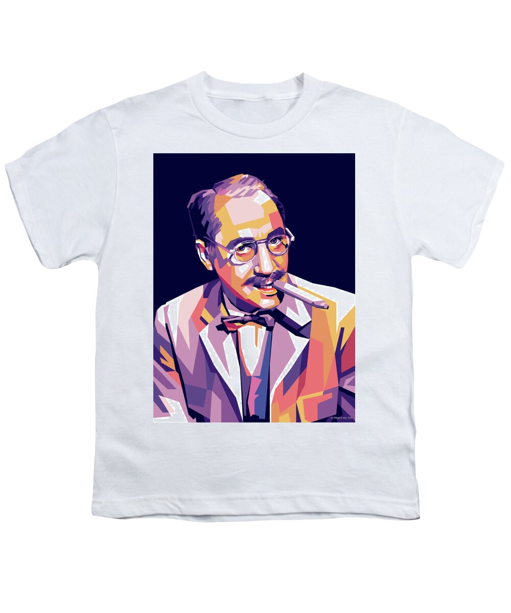 Groucho Marx Youth T-Shirt featuring the digital art Groucho Marx by Movie World Posters