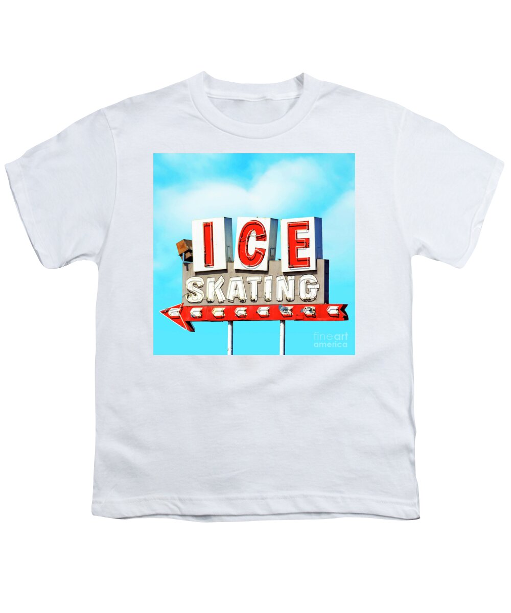 Square Youth T-Shirt featuring the photograph Ice Skating by Lenore Locken