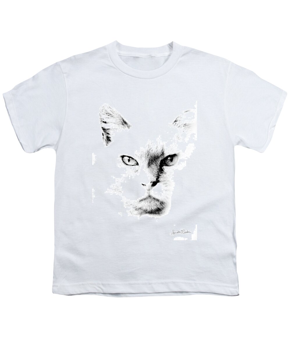 Cat Art Youth T-Shirt featuring the photograph Iris by Sandra Dalton