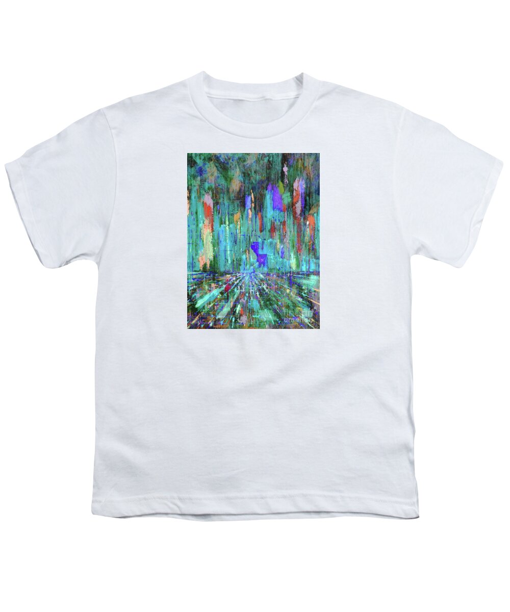City Lights Youth T-Shirt featuring the painting Jcc 1002 by Corinne Carroll