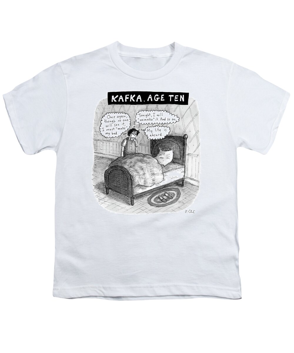 Kafka Youth T-Shirt featuring the drawing Kafka Age Ten by Roz Chast