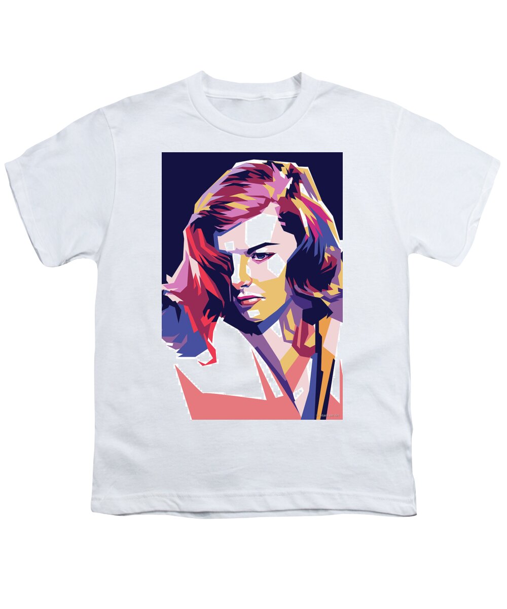 Katharine Hepburn Youth T-Shirt featuring the digital art Katharine Hepburn by Movie World Posters
