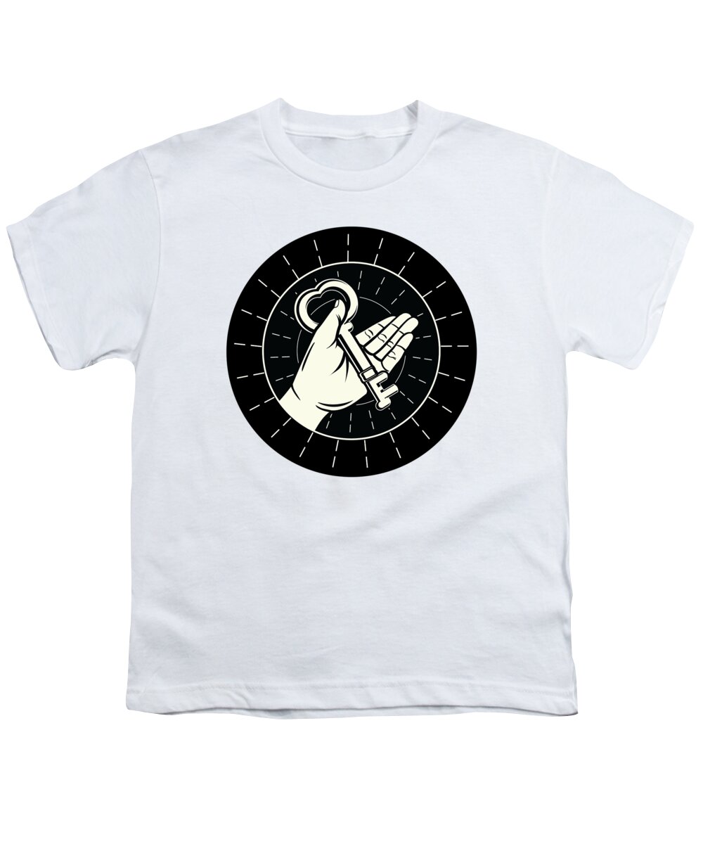Key Youth T-Shirt featuring the digital art Key in hand by Long Shot