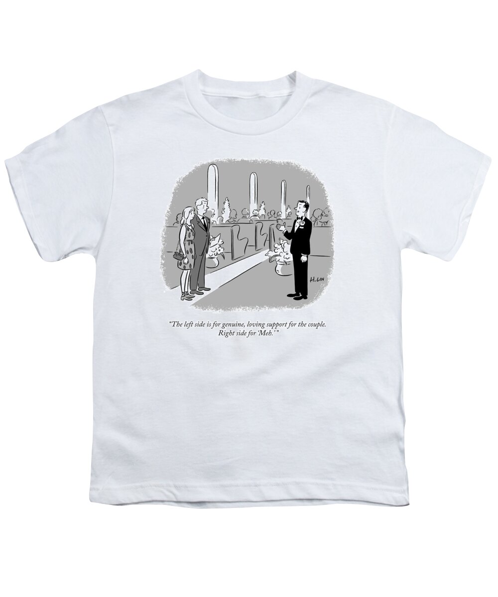 the Left Side Is For Genuine Youth T-Shirt featuring the drawing Left Side Right Side by Hartley Lin