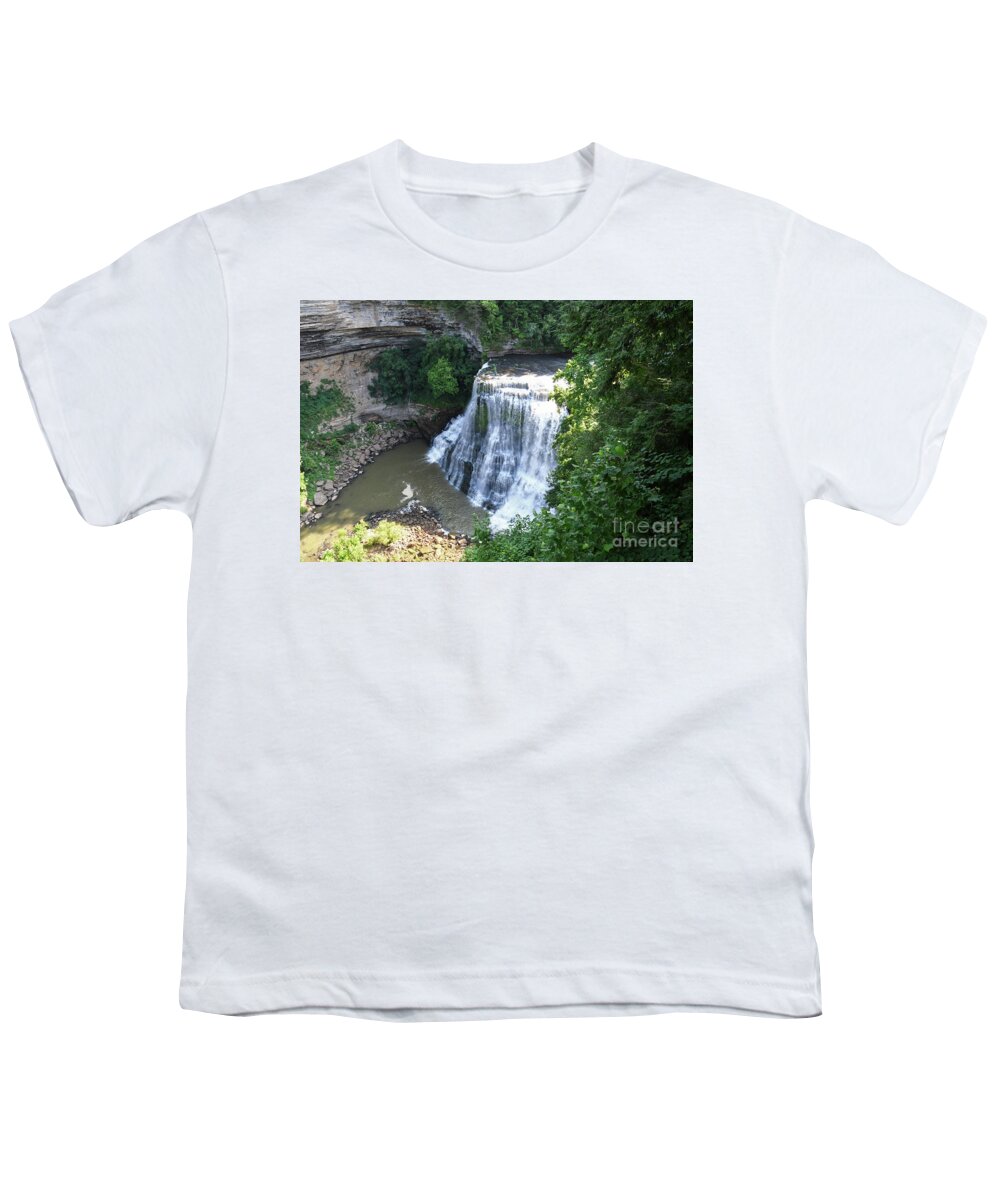Burgess Falls Youth T-Shirt featuring the photograph Lower Falls 1 by Phil Perkins