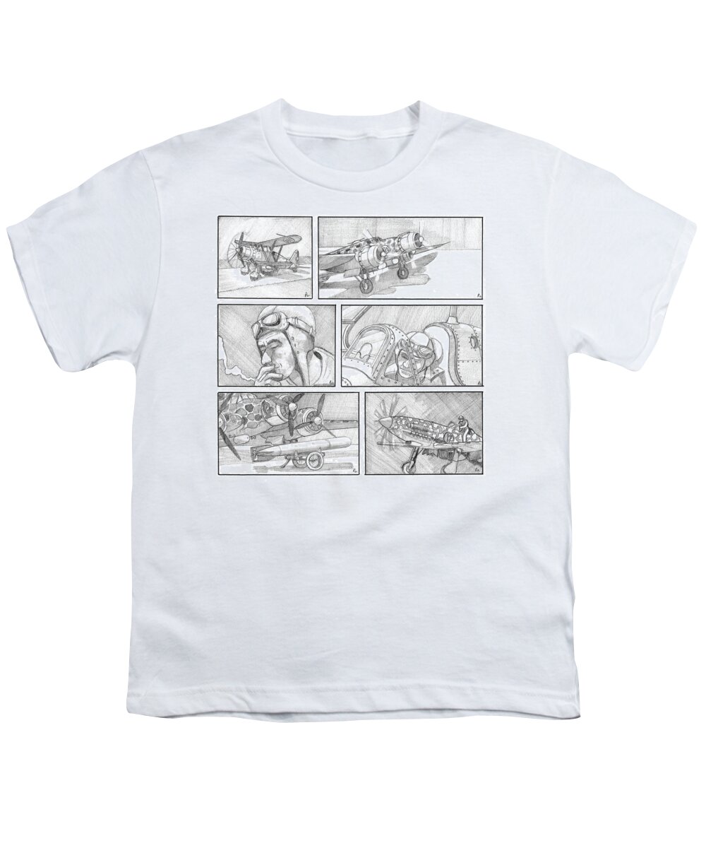 Maximun Youth T-Shirt featuring the drawing Maximum Effort by Ray Agius