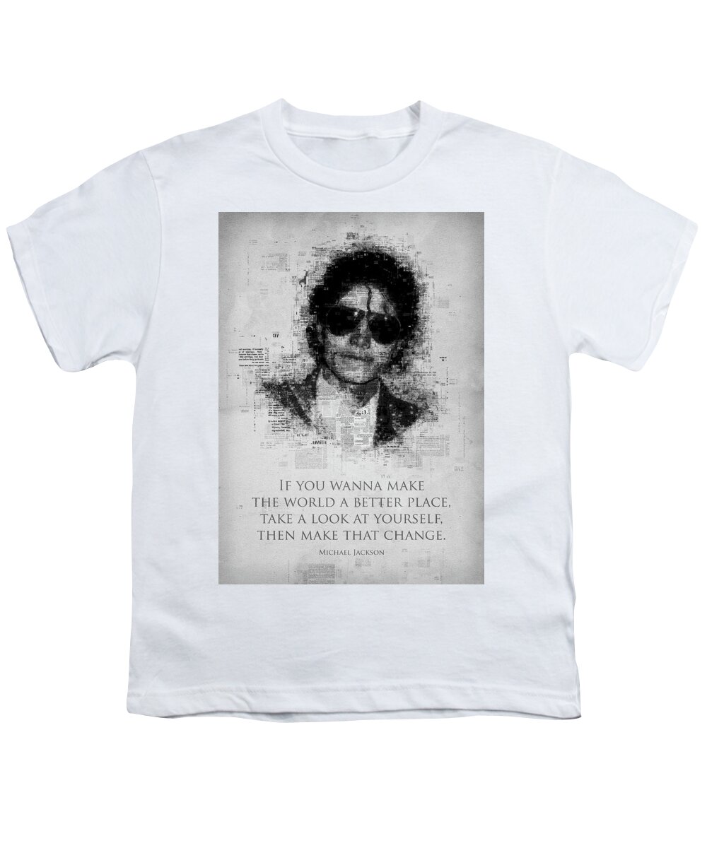 Michael Youth T-Shirt featuring the digital art Michael Jackson by Gab Fernando