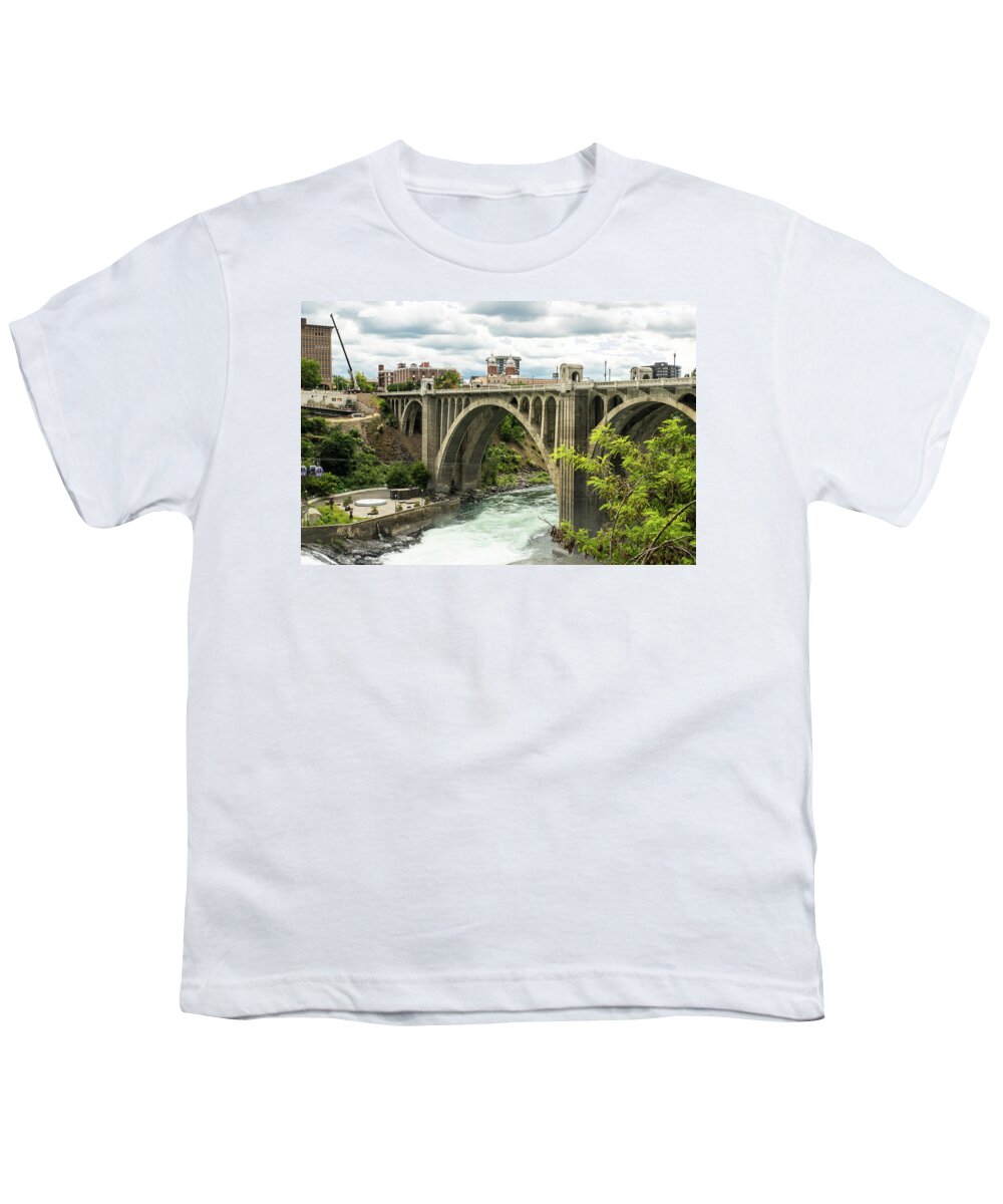 Monroe Street Bridge 1 Youth T-Shirt featuring the photograph Monroe Street Bridge 1 by Tom Cochran