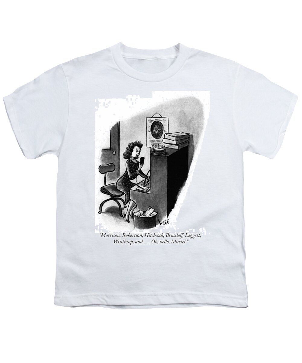  Youth T-Shirt featuring the drawing Morrison, Robertson, Hitchcock, Brusiloff by Sydney Hoff