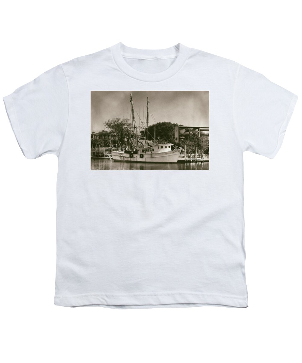 Mrs Judy Too Youth T-Shirt featuring the photograph Mrs Judy Too - Shrimp Boat by Dale Powell
