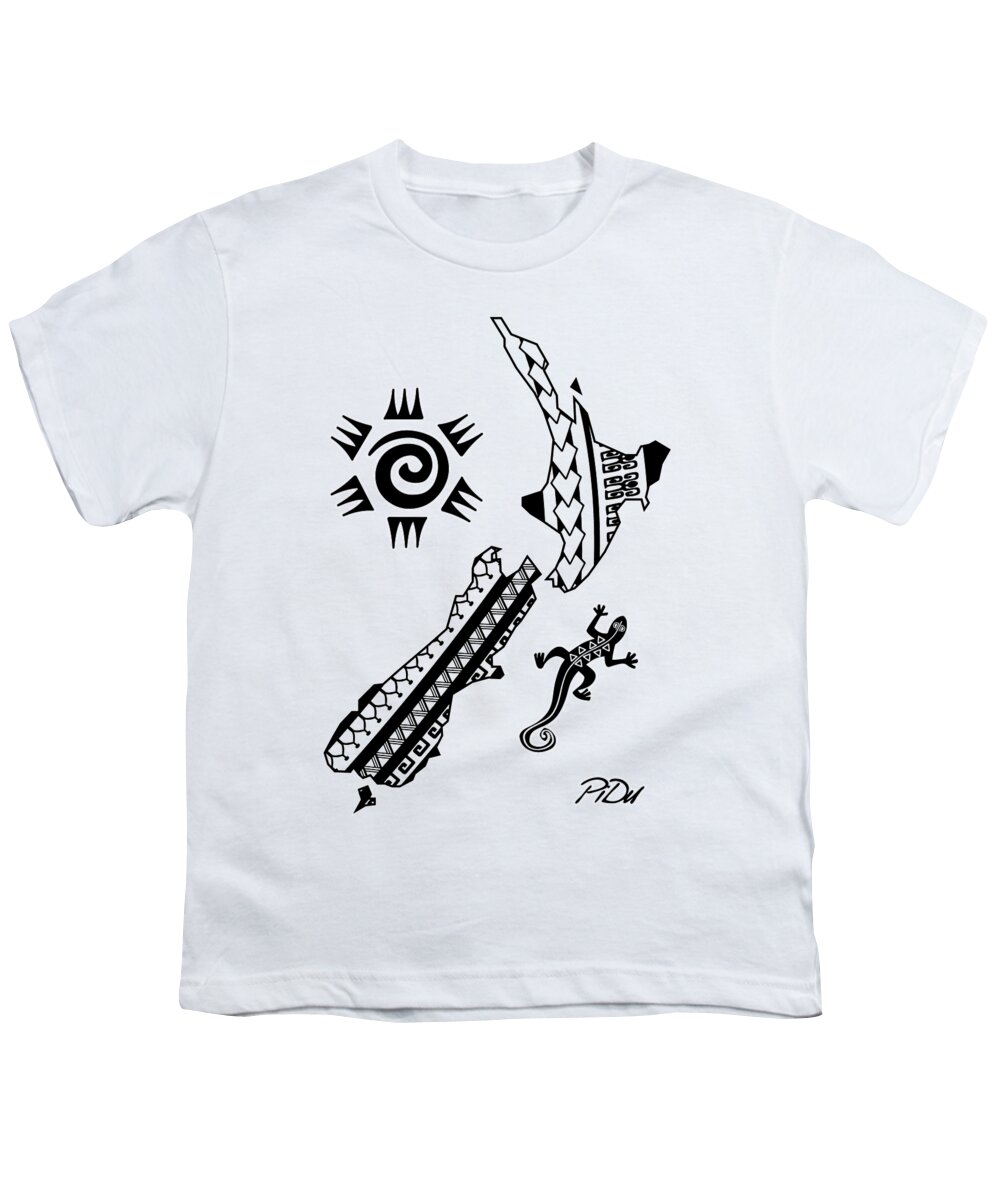 New-zealand Youth T-Shirt featuring the digital art New Zealand Map by Piotr Dulski