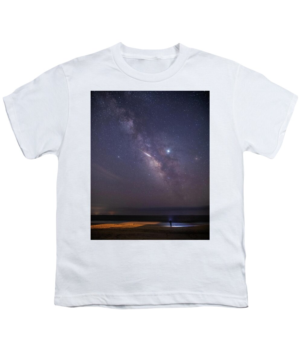 Oak Island Youth T-Shirt featuring the photograph Oak Island Milky Way by Nick Noble