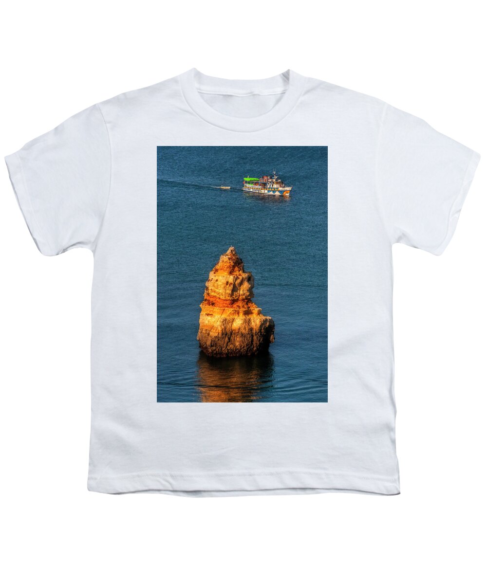 Praia Youth T-Shirt featuring the photograph Praia Dona Ana Scenic Cliff by Micah Offman