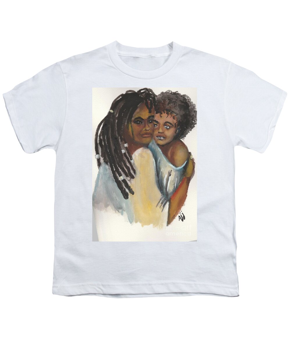 African-american Youth T-Shirt featuring the painting Queen Love by Saundra Johnson