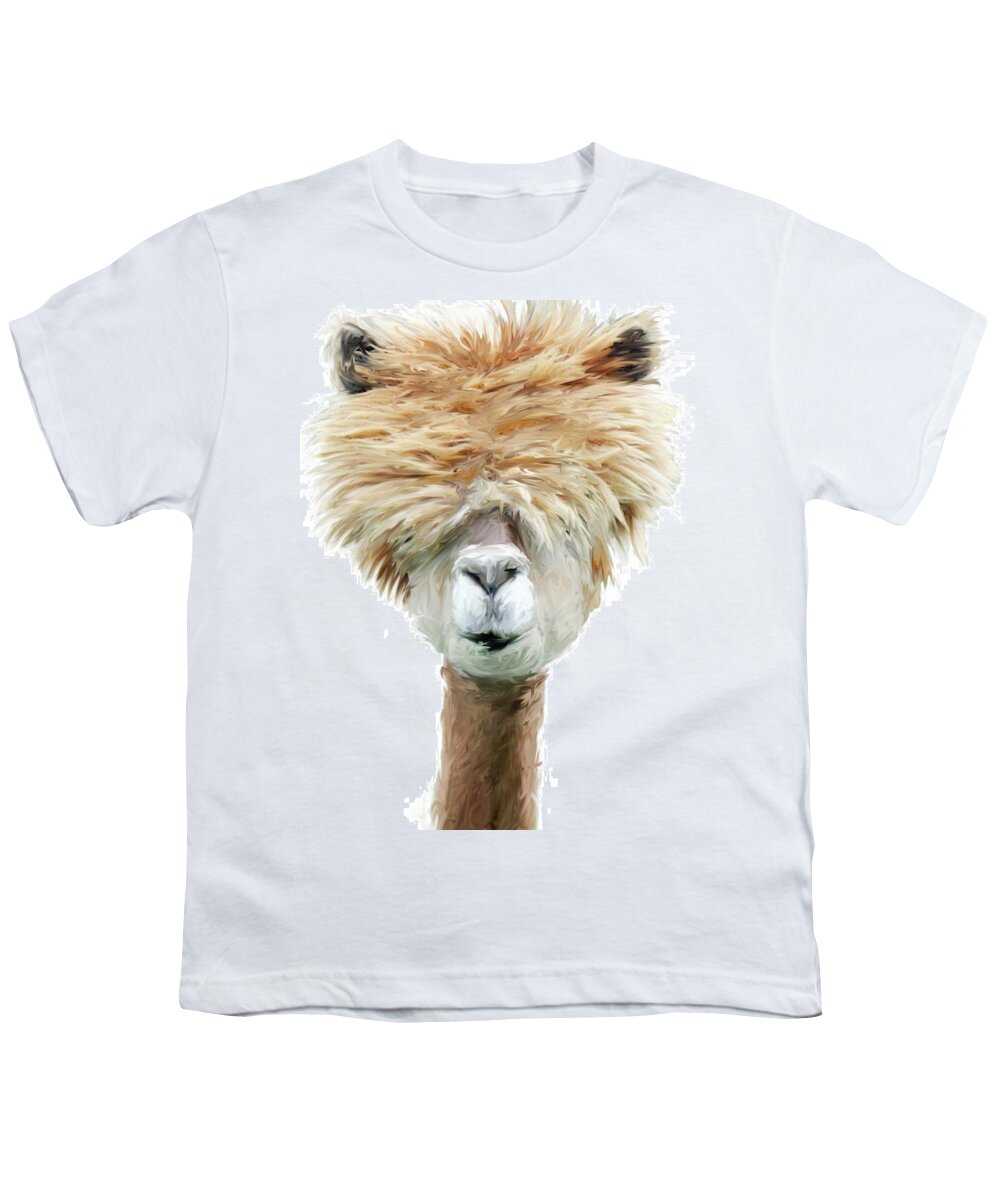Llamas Youth T-Shirt featuring the mixed media Read what eye chart by Brenda Leedy