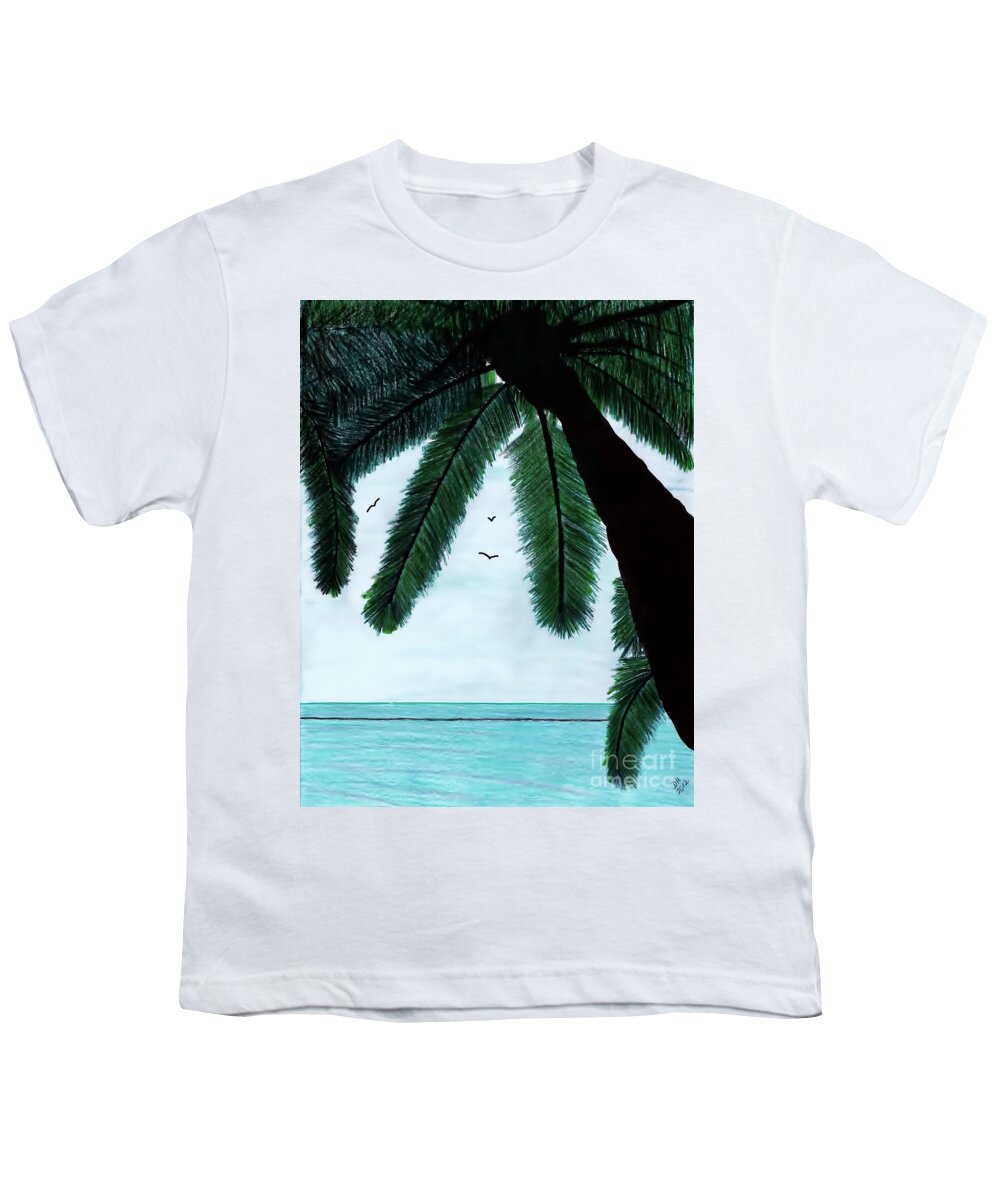 Beach Youth T-Shirt featuring the drawing Sanibel - Beach - Vacation by D Hackett