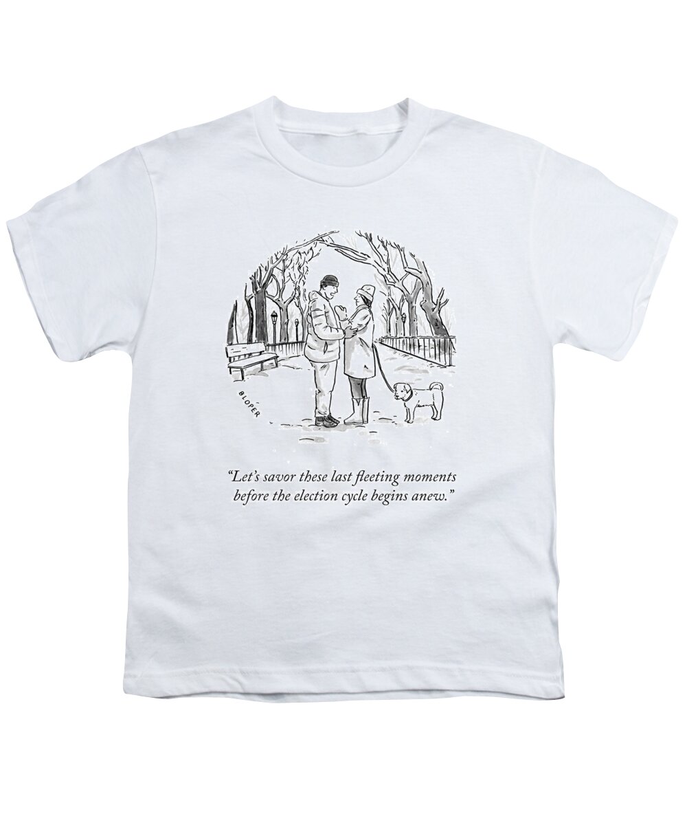 Let's Savor These Last Fleeting Moments Before The Election Cycle Begins Anew. Youth T-Shirt featuring the drawing Savor the Moment by Brendan Loper