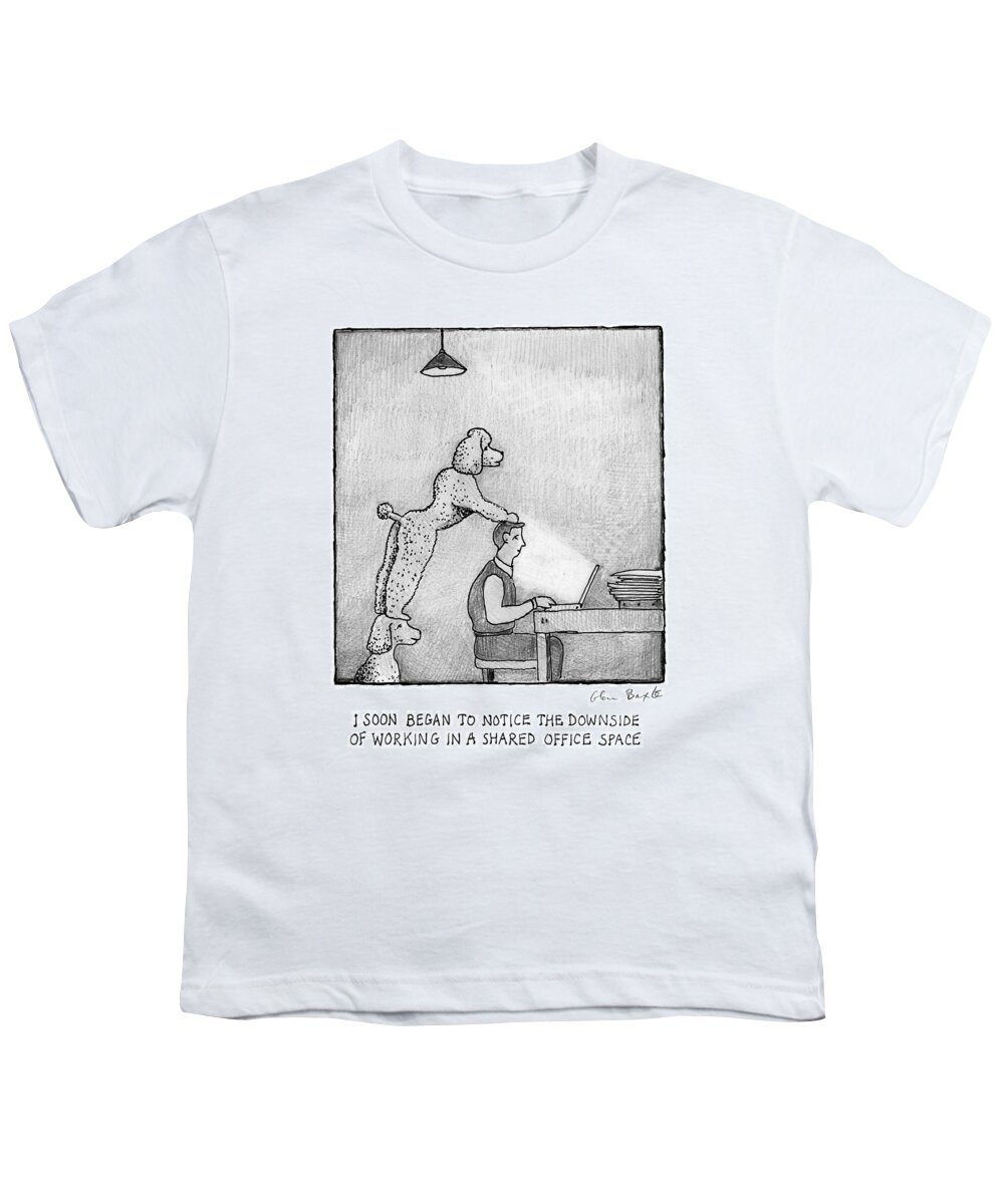 Captionless Youth T-Shirt featuring the drawing Sharing An Office by Glen Baxter