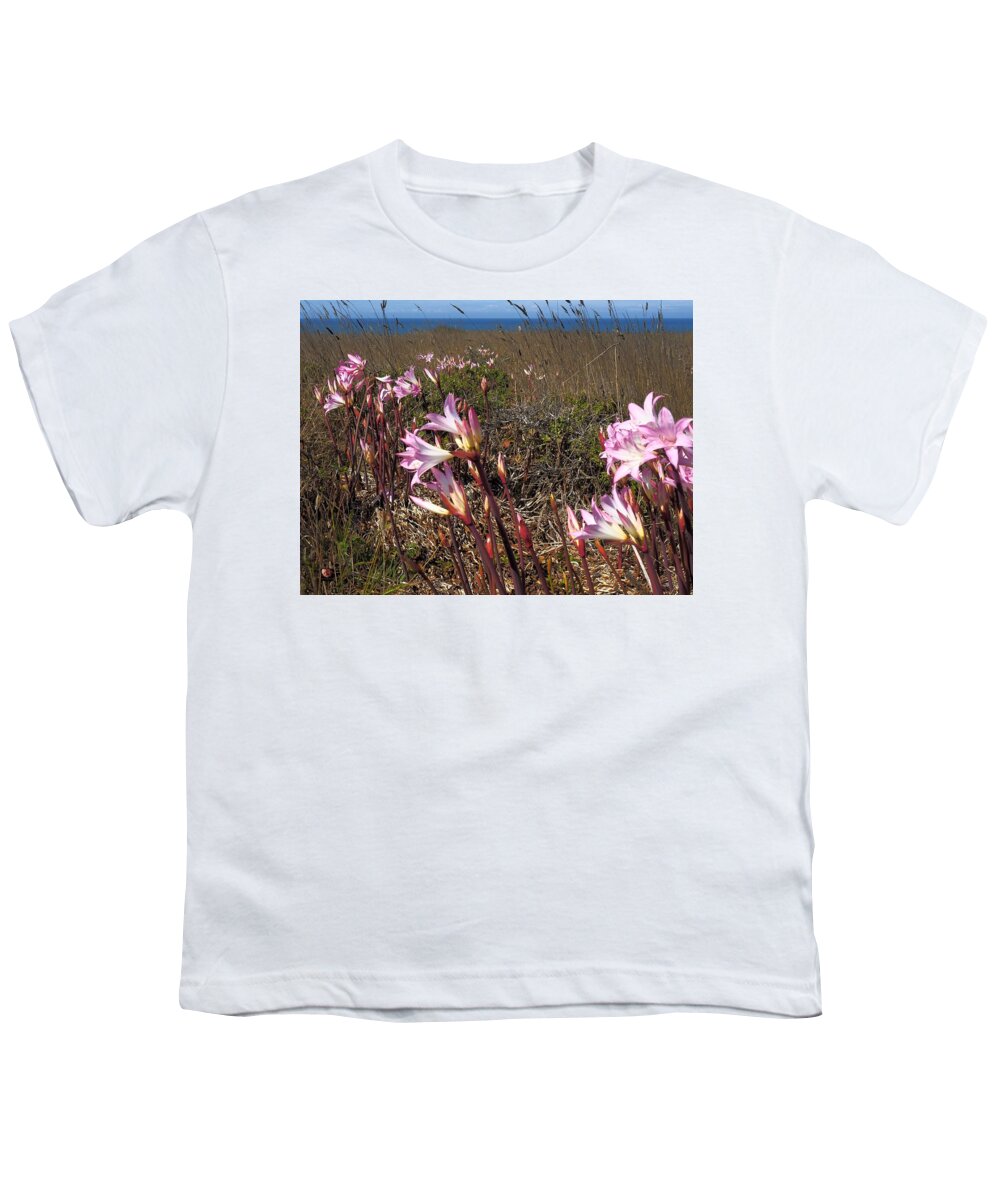Seascape Youth T-Shirt featuring the photograph Shell Beach Amaryllis by Richard Thomas