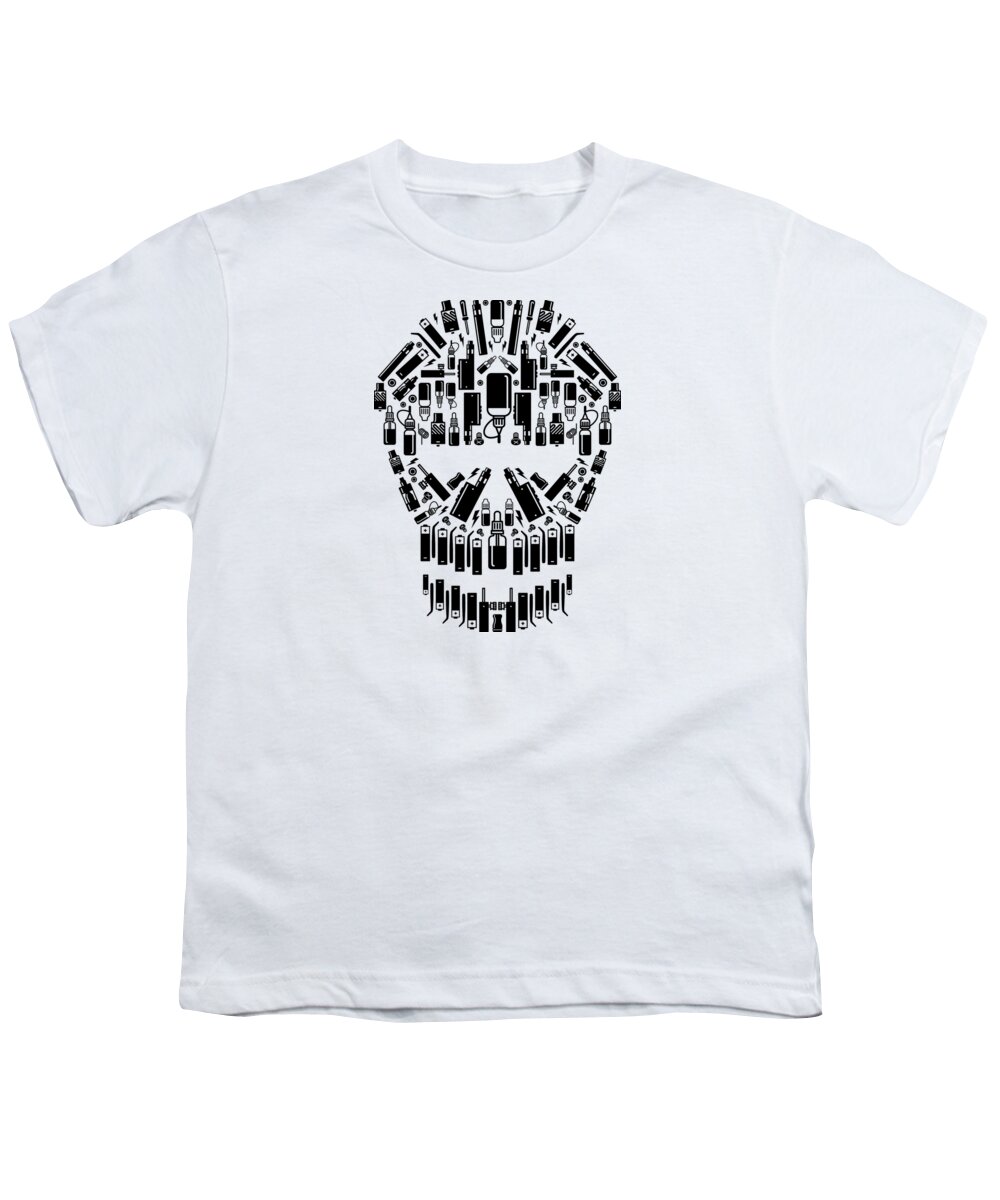 Vape Youth T-Shirt featuring the digital art Skull Vape Accessoires Vaper Vaping ECigarette by Mister Tee