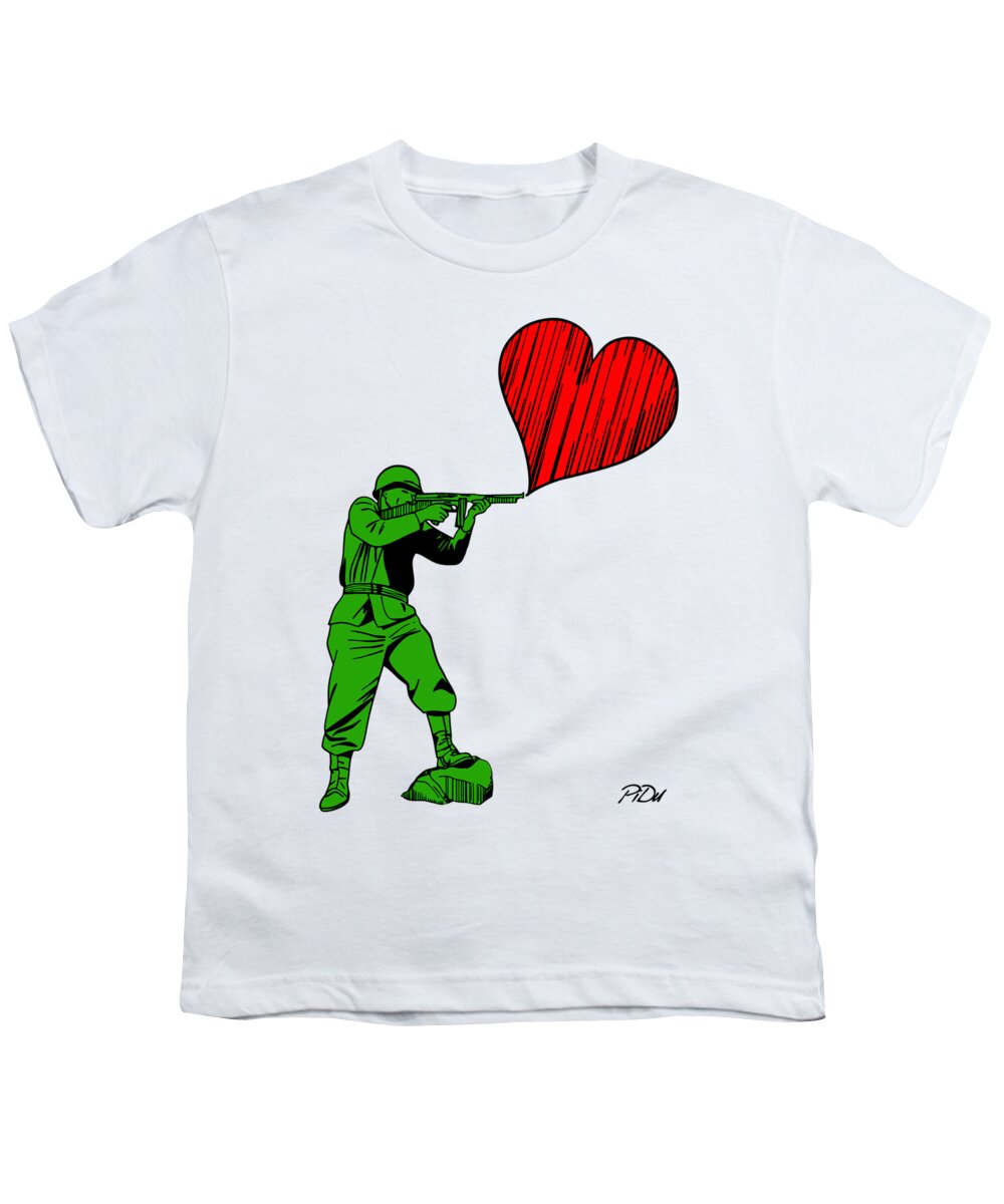 Military Youth T-Shirt featuring the digital art Soldier of Love by Piotr Dulski