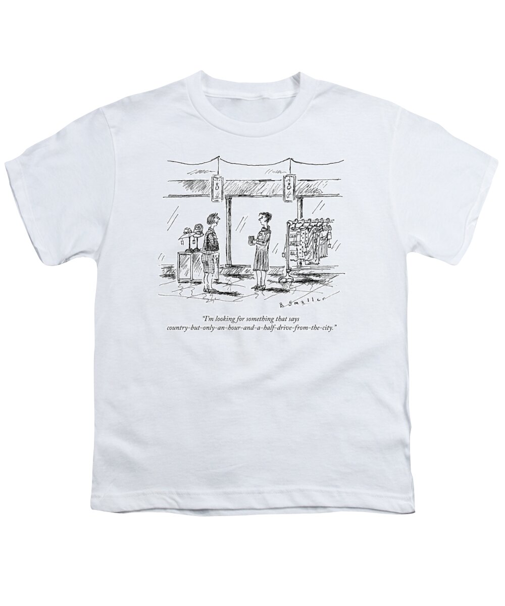 “i’m Looking For Something That Says Youth T-Shirt featuring the drawing Something That Says Country by Barbara Smaller