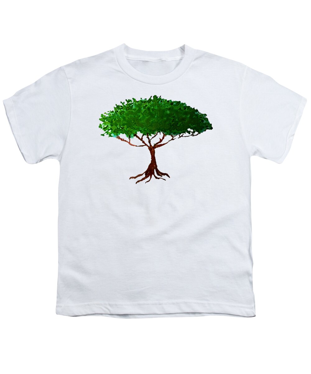 Summer Youth T-Shirt featuring the painting Summer Tree Watercolor with Transparent Background by Delynn Addams