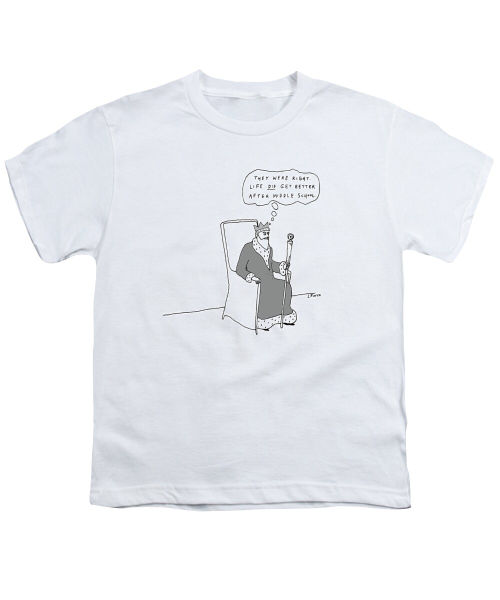 King Youth T-Shirt featuring the drawing They Were Right by Liana Finck