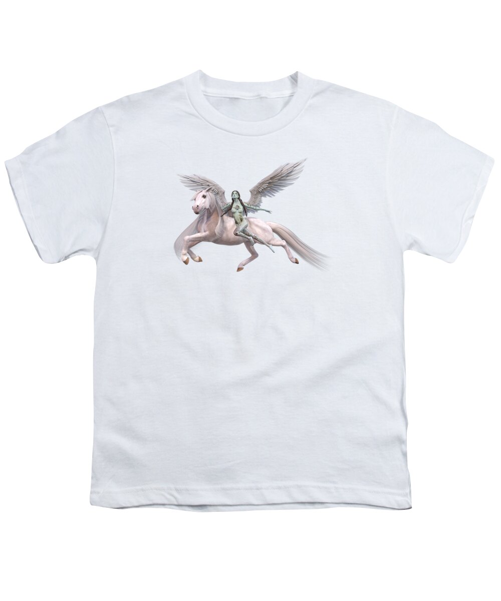 Valkyrie Youth T-Shirt featuring the digital art Valkyrie Angel by Betsy Knapp